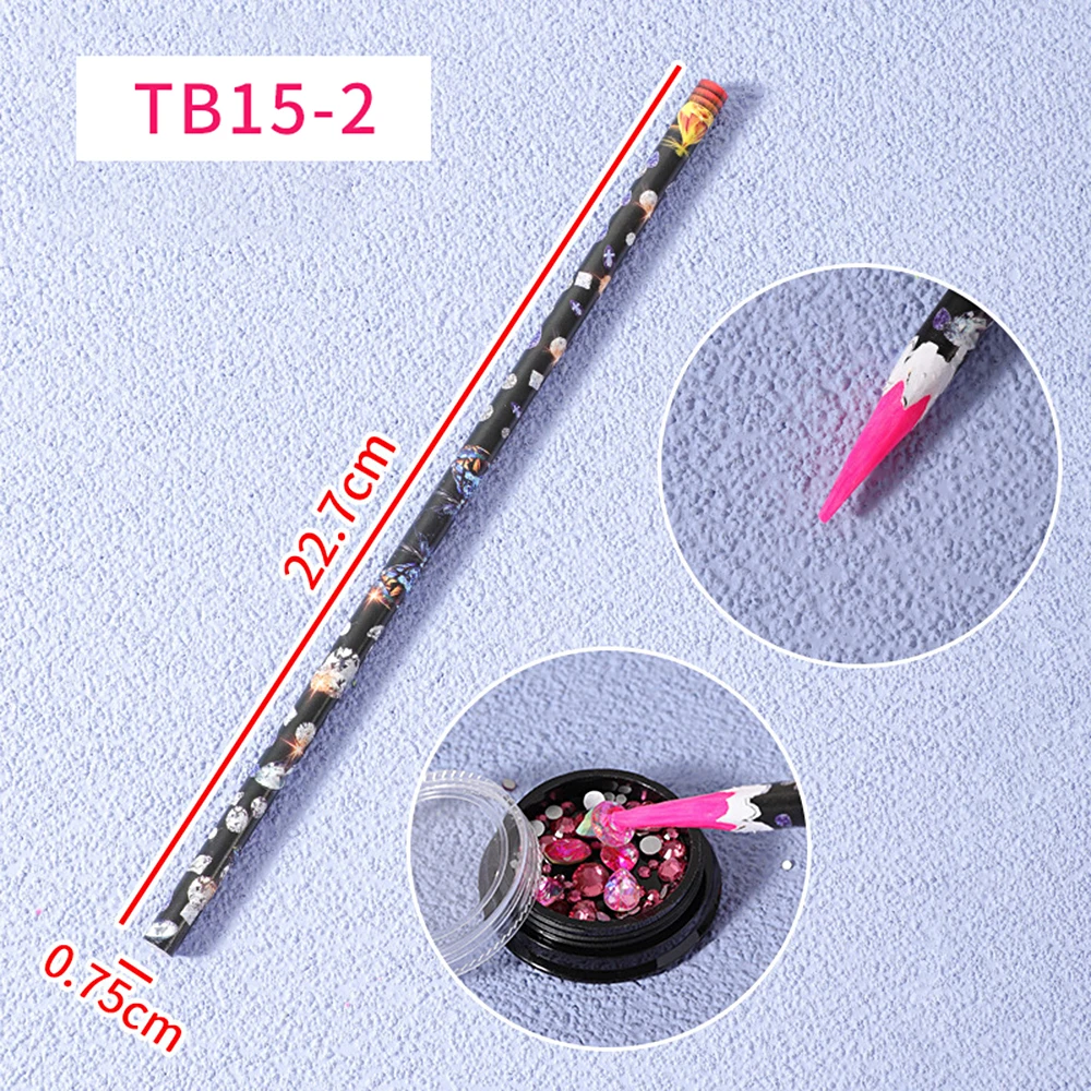 1pcs Rhinestone Picker Soft Wax Pencil for Nail Gems/Crystal/Diamond Painting - Nail Pencil Dotting Pen Tool Picking Accessories