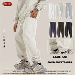 ZODF 2024 Autumn Winter Men Solid Sweatpants Women Unisex Casual Basic Loose Heavyweigh 440gsm Sport Joggers Pants HY0890