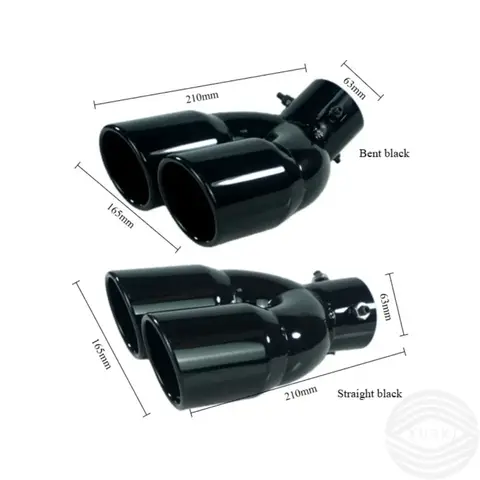 4색 배기 팁 흡입구 63mm 스테인리스 스틸 이중 배출구 자동차 머플러 테일 팁 배기 테일 파이프 팁 볼트온 배기 팁