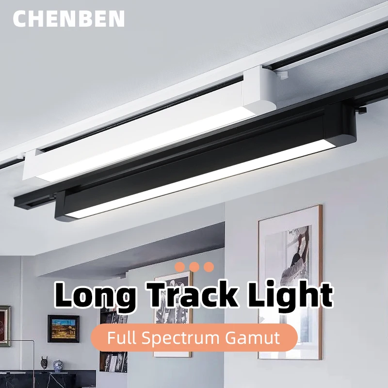 Led Track Light New Ceiling Flood Light Dimmable 3 Colors Track Lamp For Living Room Bedroom Rotated 180° Long Track Lighting