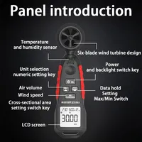 ZOYI Handheld ZT-FS1 High Precision Anemometer Air Volume Wind Temperature and Humidity Measurement Anemometer