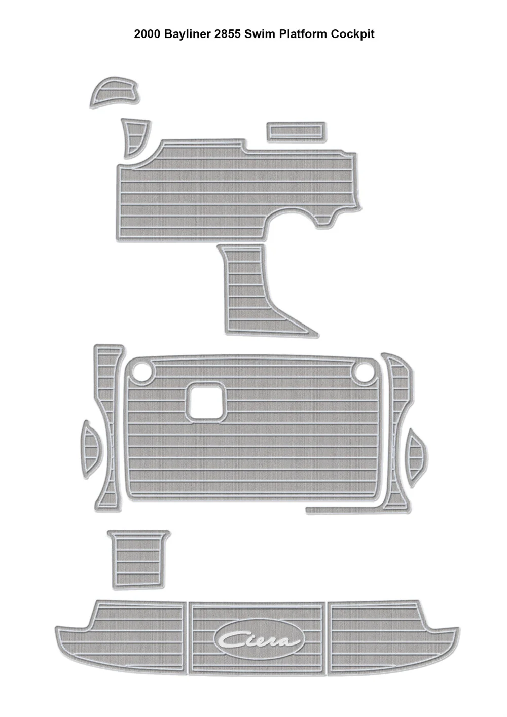 

2000 Bayliner 2855 Платформа для плавания Кокпит Лодка из пены EVA Тиковая палуба Напольный коврик SeaDek Gatorstep Стиль Самоклеящийся OZV6