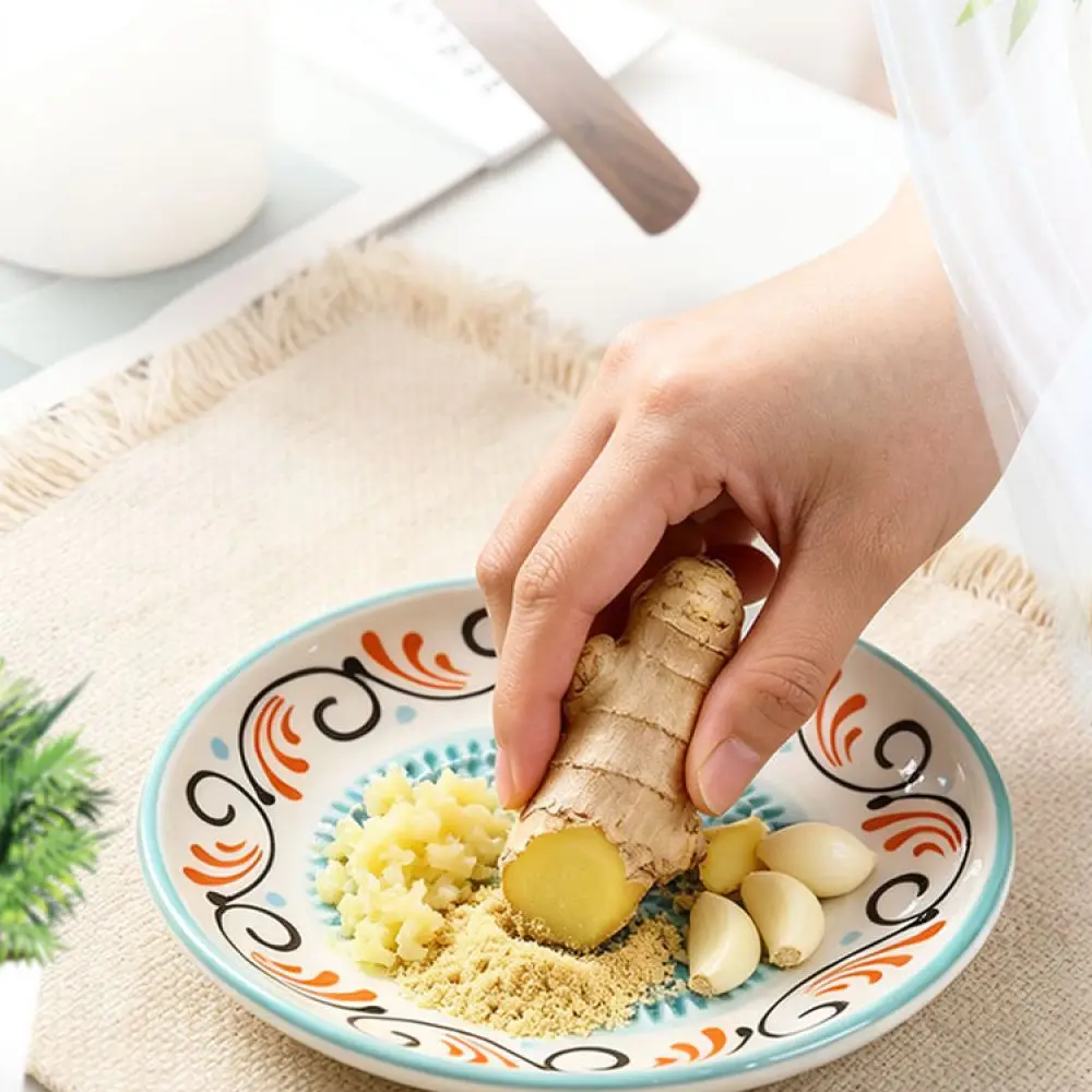 Kitchen Ceramic Garlic Grater Manual Ginger Masher Plate For Vegetable Spice Paste Sauce Making Herb Grinding Accessory