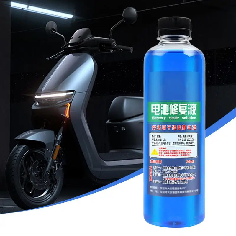 Soluzione per rinnova la batteria per bici elettrica da 500 ml Soluzione per ripristino del liquido a base d'acqua Additivo per batteria e detergente per terminali Riparazione di liquidi