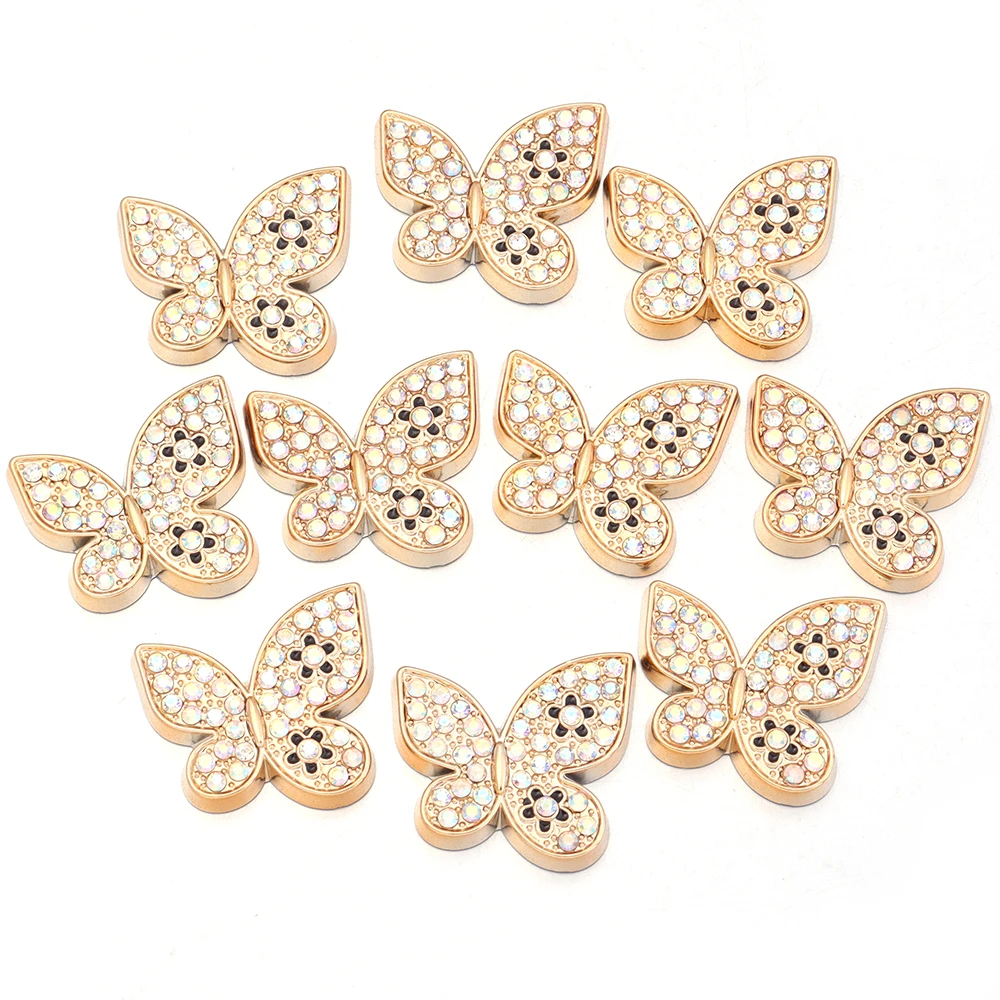 10pcs Gold Acrylic Butterfly Patch Ornaments for DIY Accessories