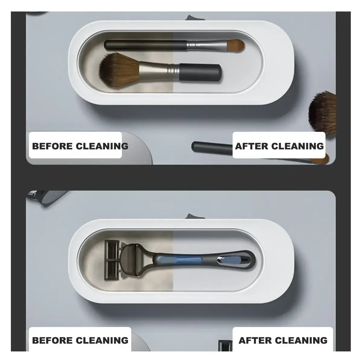 Portable 360Degree Cleaning Professional High Frequency Vibration Jewelry Eyeglasses Watches Cleaner Machine Ultrasonic Cleaner