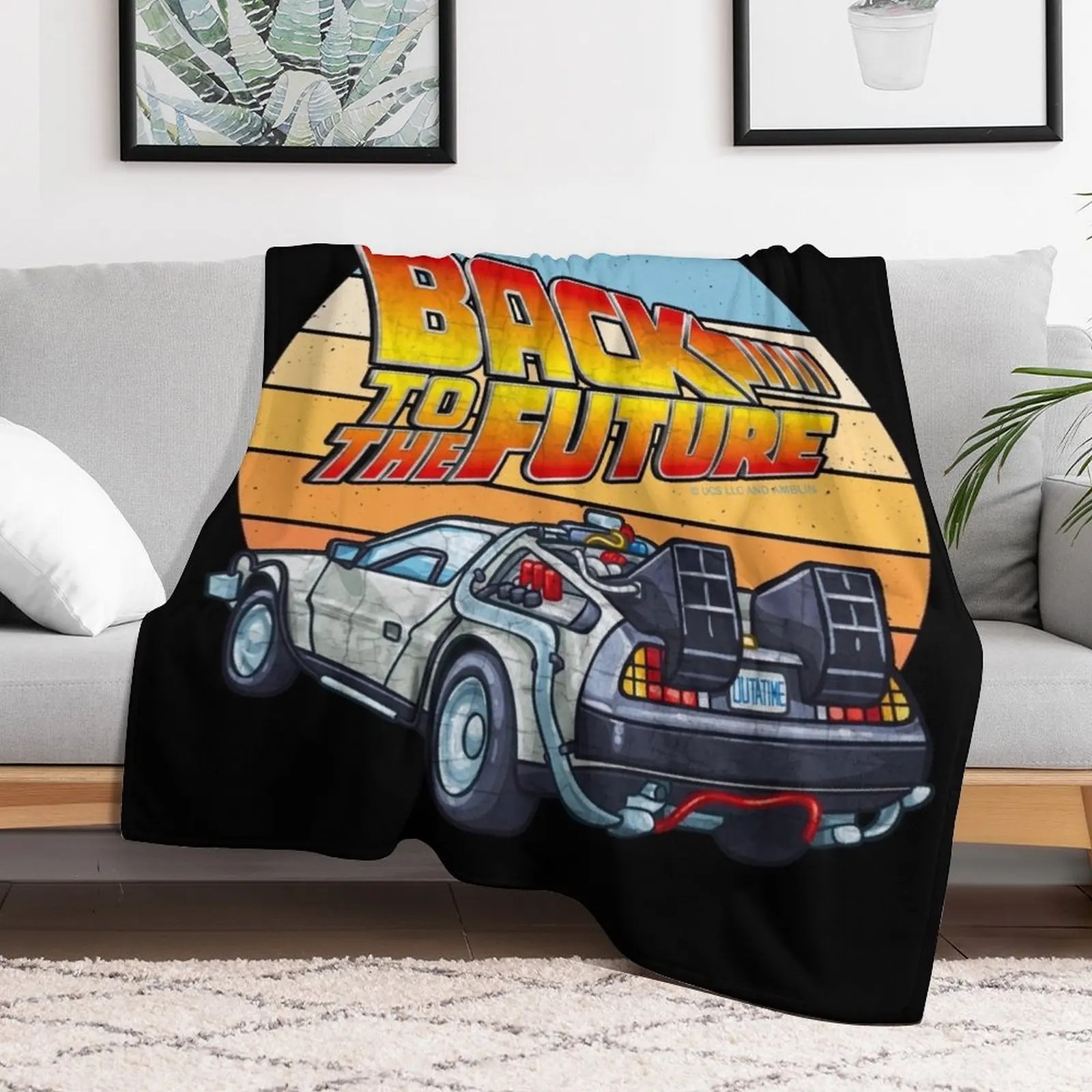 Back to the Future - DMC DeLorean Throw Blanket Soft Big Soft Beds halloween Soft Plush Plaid Blankets