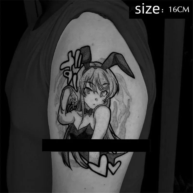 Rascal Does Not Dream of Bunny Girl Anime Temporary Tattoos Cartoon Senpai Sakurajima Mai Transfer Waterproof Fake Tatoo Sticker