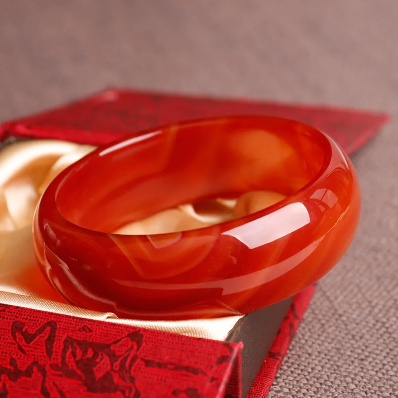 

Широкий утолщенный браслет из красного агата и нефрита, натуральные украшения ручной работы, рубиновые браслеты, изысканные элегантные ювелирные изделия