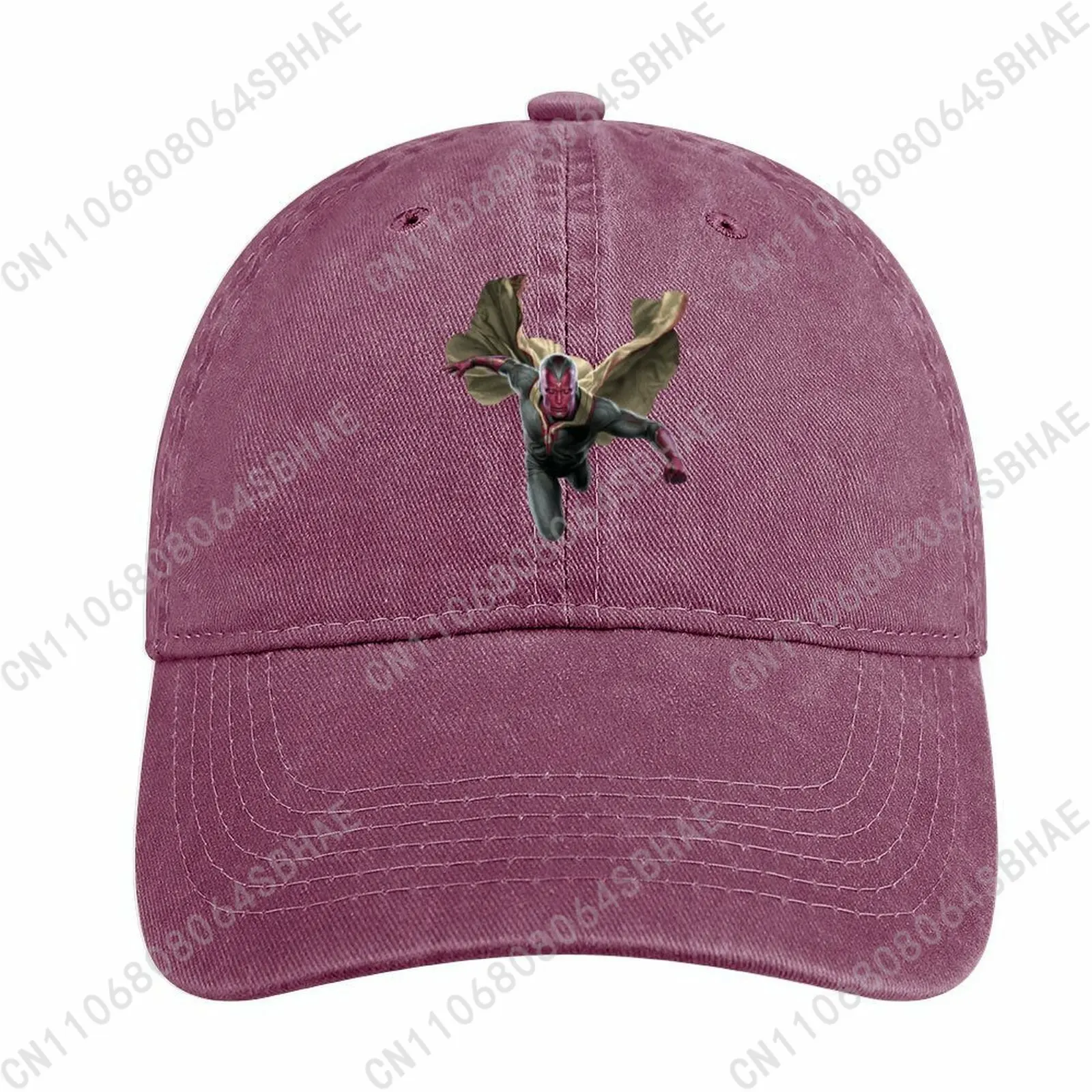 

Marvel Vision Washed Cotton Baseball Cap Vintage Dad Hat Men Women Retro Adjustable Denim Cap Streetwear Cosplay