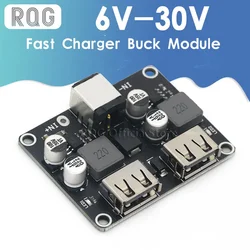 Dual 2 Double USB Fast Charger Buck Module Input 6V- 30V Single Port 24W Support QC2.0 QC3.0 QC 2.0 3.0 Car Vehicle Board