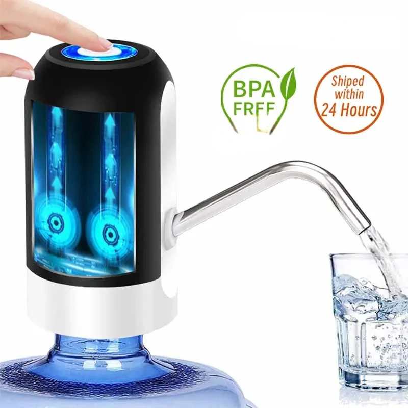 

Portable Automatic Drinking Water Pump with Switch and USB Charging Mini Electric Water Dispenser for Universal 5 Gallon Bottle