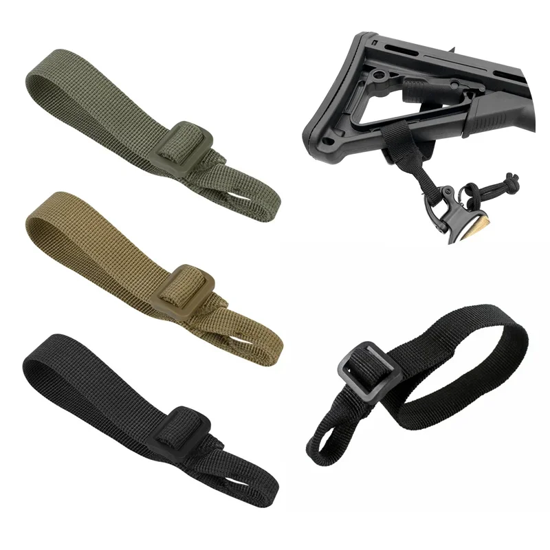 1Pcs Tactical Buttstock Sling Mount Strap Webbing Rifle Shotgun Attachment Loop Adapter Adjustable Gun Sling Belt for Hunting