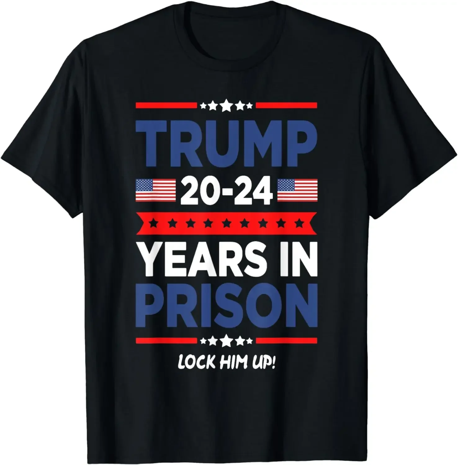 Lock Him Up 2024 Years in Prison, Retro Trump Political T-Shirt Street Casual Fashion Couple T-shirt Camiseta summer Hombre sale