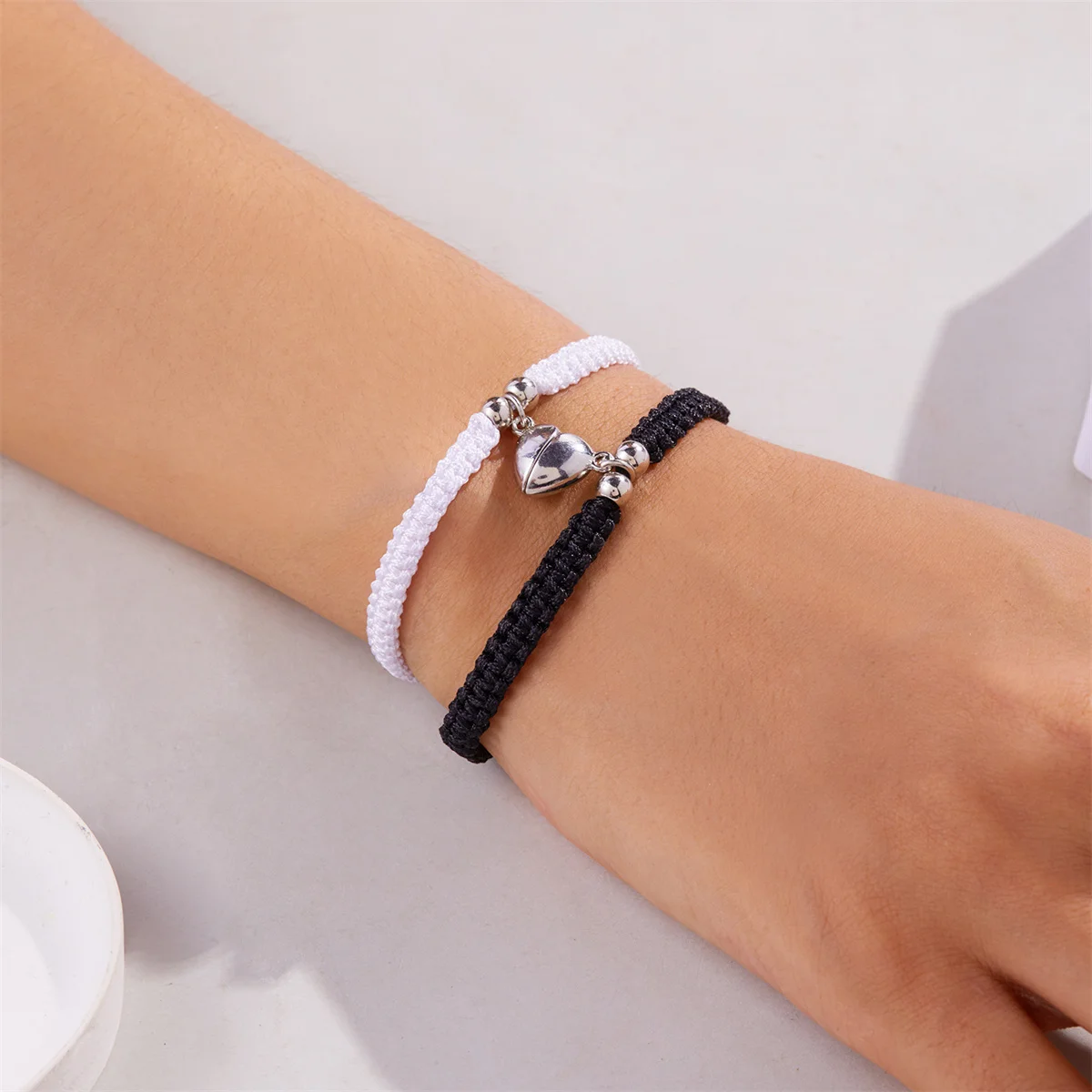2 Teile/satz Romantische Herz Magnetische Gewinnen Paar Armband Für Frauen Männer Mode Geflochtenen Seil Passenden Armband Freundschaft Schmuck – Detail 29