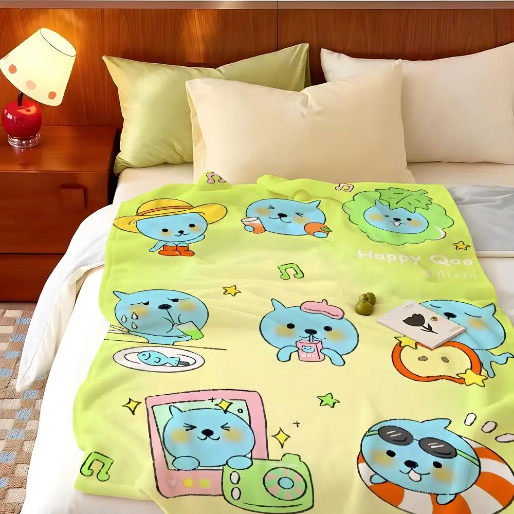 Beverage Q-Qoo Throw Flannel Throw Blanket, Lightweight Cozy, Durable Washable cute Cool