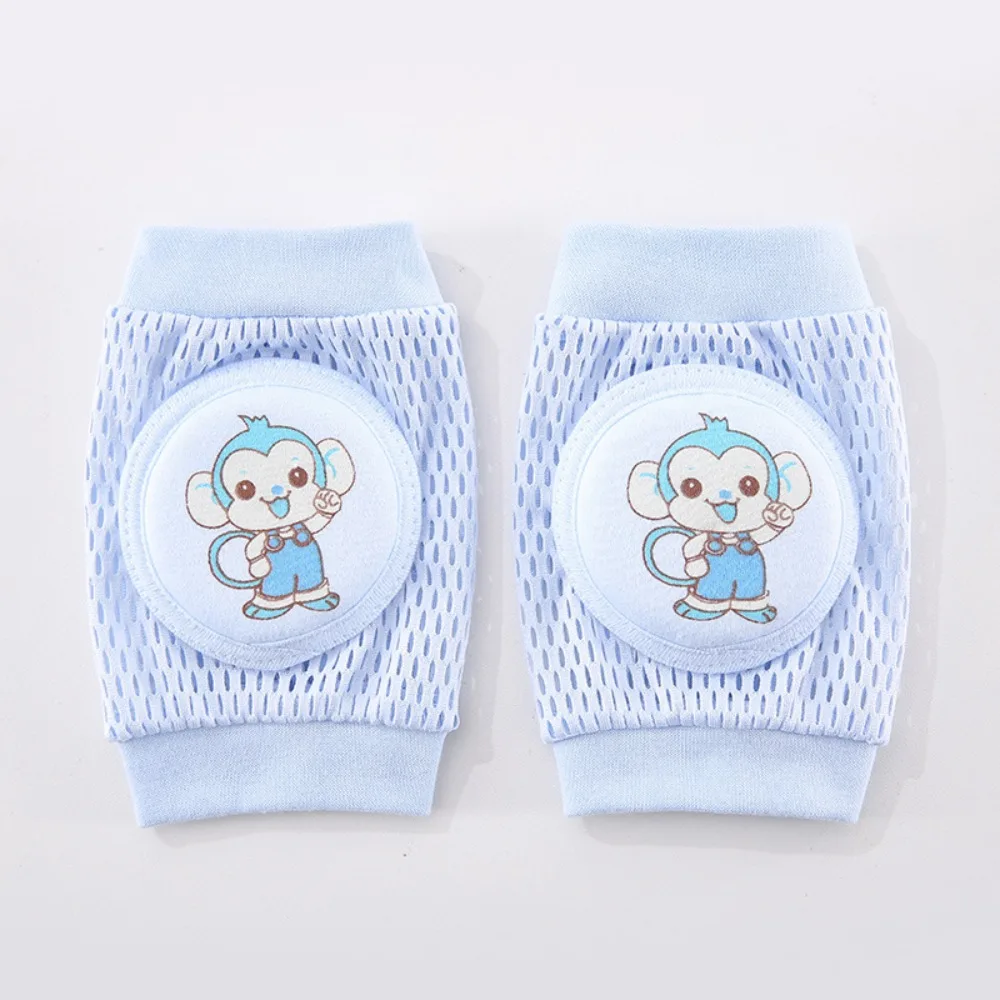 2 pcs Thin Baby Knee Pads Mesh Design Elastic Toddler Crawling Protective Gear Durable Cartoon Pattern Baby Knee Protector