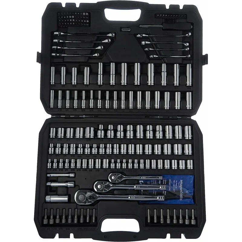 

45-201PCS Repair Tools Kit Socket Set Car Repair Tool Ratchet Torque Wrench Combo Auto Repairing Set Mechanic Tools For Car