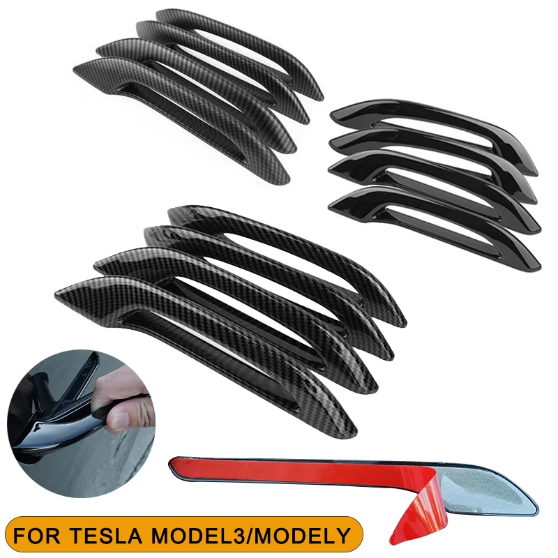 Car Door Handle Protection Cover Bonded Anti-freeze Modification Parts For Tesla Model 3 Model Y 2021-2023
