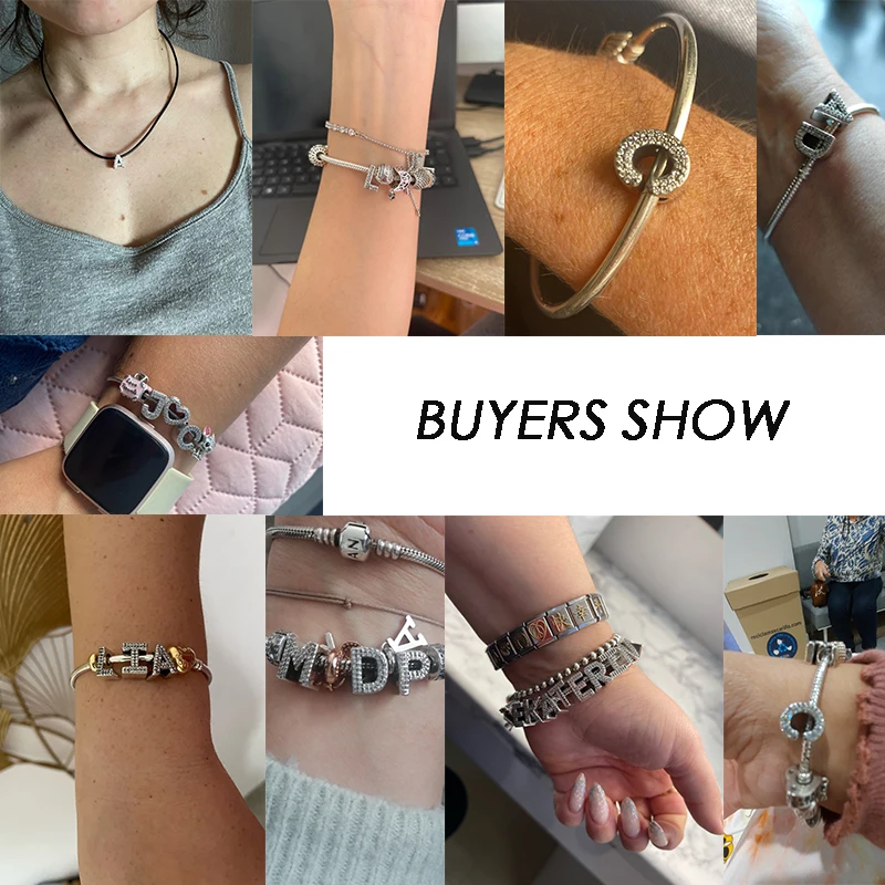 S925 Silver A-Z 26 Letters Charms Beads Full Paved Zircon Large Hole Alphabet Bead for Women DIY Bracelet Jewelry Making Gift
