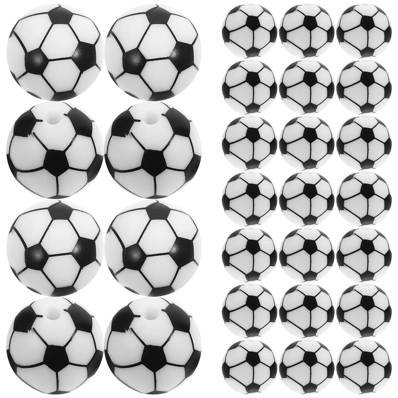 

50Pcs Sports Ball Spacer Beads Smooth Surface Durable Jewelry Making Findings for Bracelets Necklace Keychains DIY Crafts