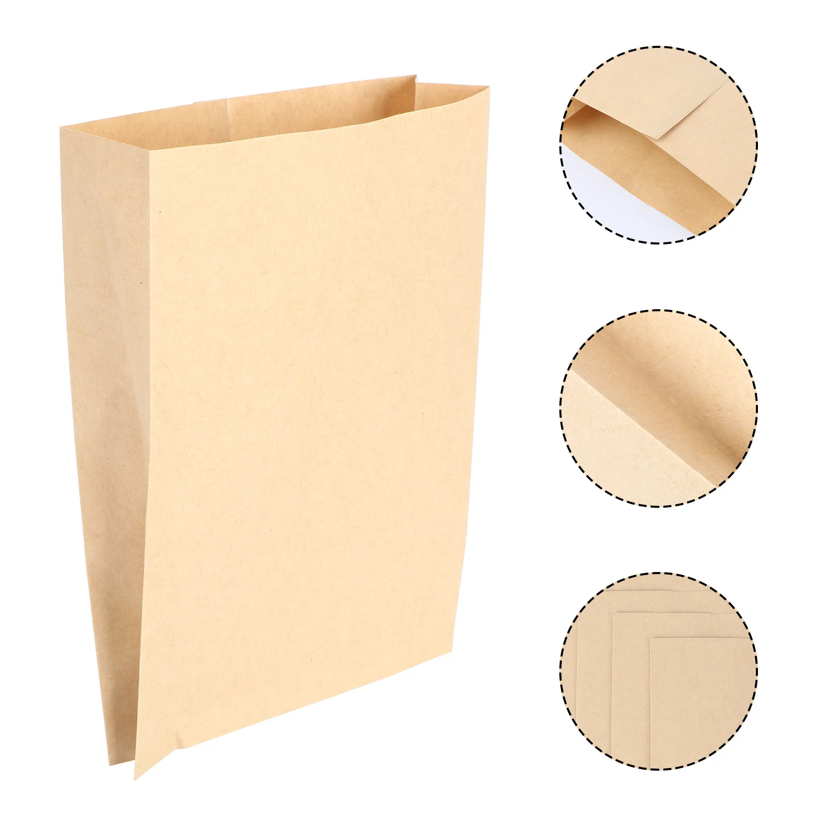 

100pcs Bags Food Storage Pouches Rigid Thick Restaurant Paper Paper Storage Bag Wrapping Bags Snack Family Party