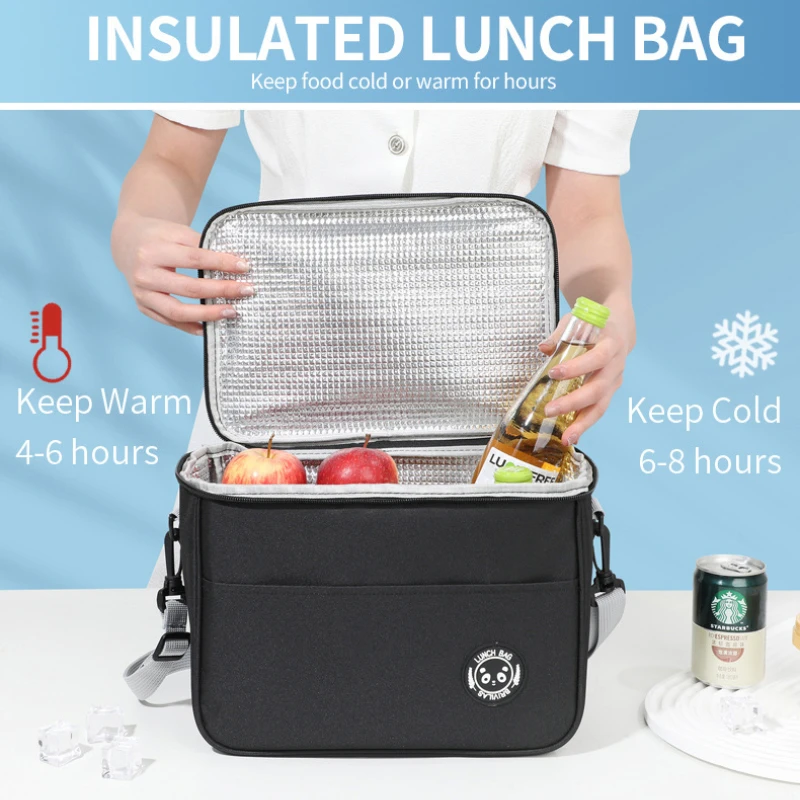 Large-capacity Hand-held with Shoulder Strap Insulated Bag Lunch Box Bag Student Thickened Waterproof Lunch Bag  Insulated Case