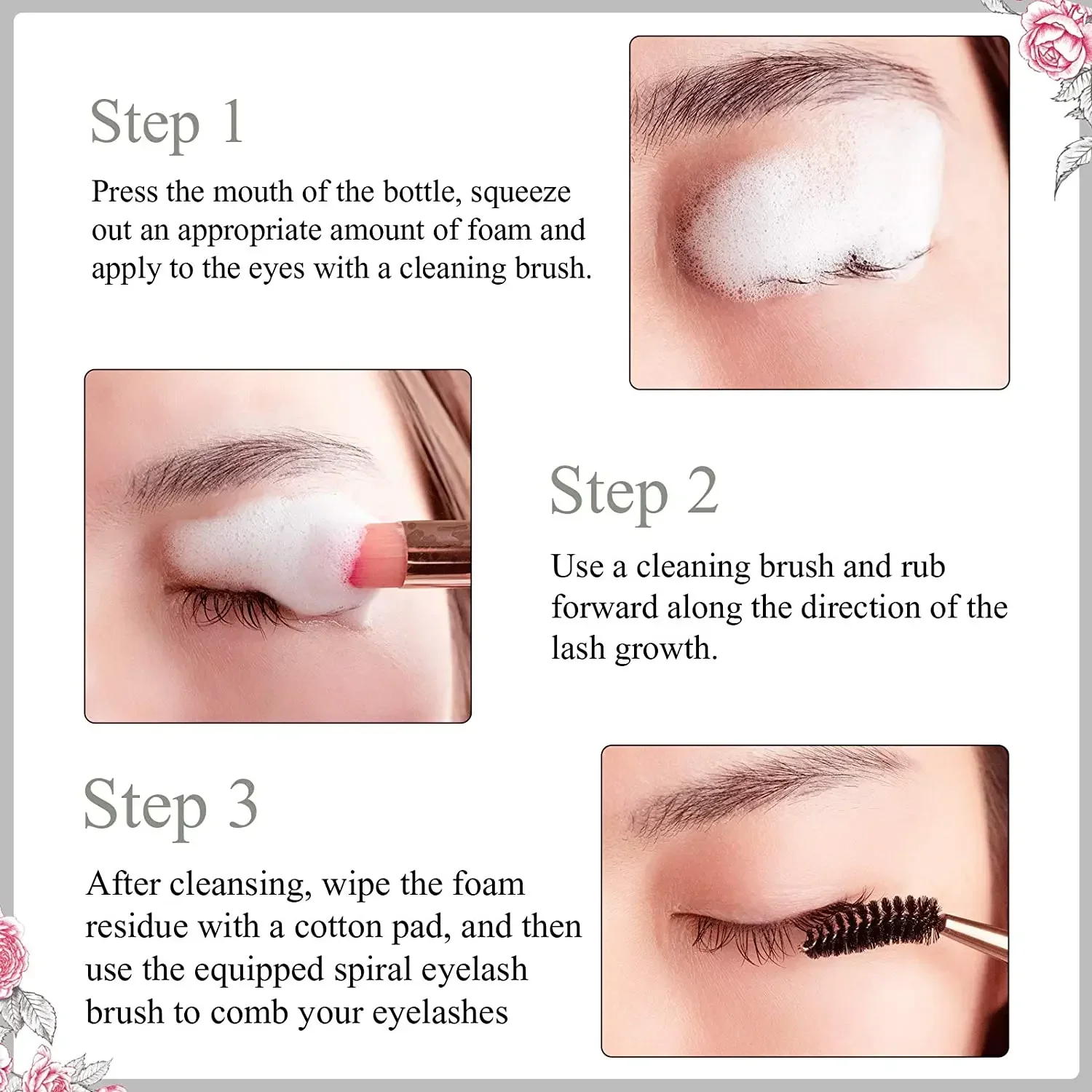 50ml Lanthome Eyelash Extension Shampoo Foam Eyelid Deep Clean Cleanser For Makeup Tools Mascara Remover Glue Salon Home Use