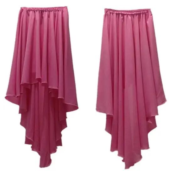 Jupe irrégulière en mousseline de soie pour femmes, jupe longue à volants, jupes de fête, couleur rose, marque de mode, printemps et été 2024