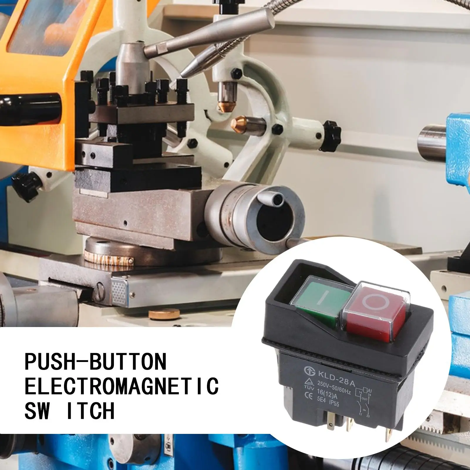 Per la fresatura     Pulsante magnetico 4 Pin Ac250v 16a Pulsante elettromagnetico per apparecchiature di energia elettrica per smerigliatrice industriale
