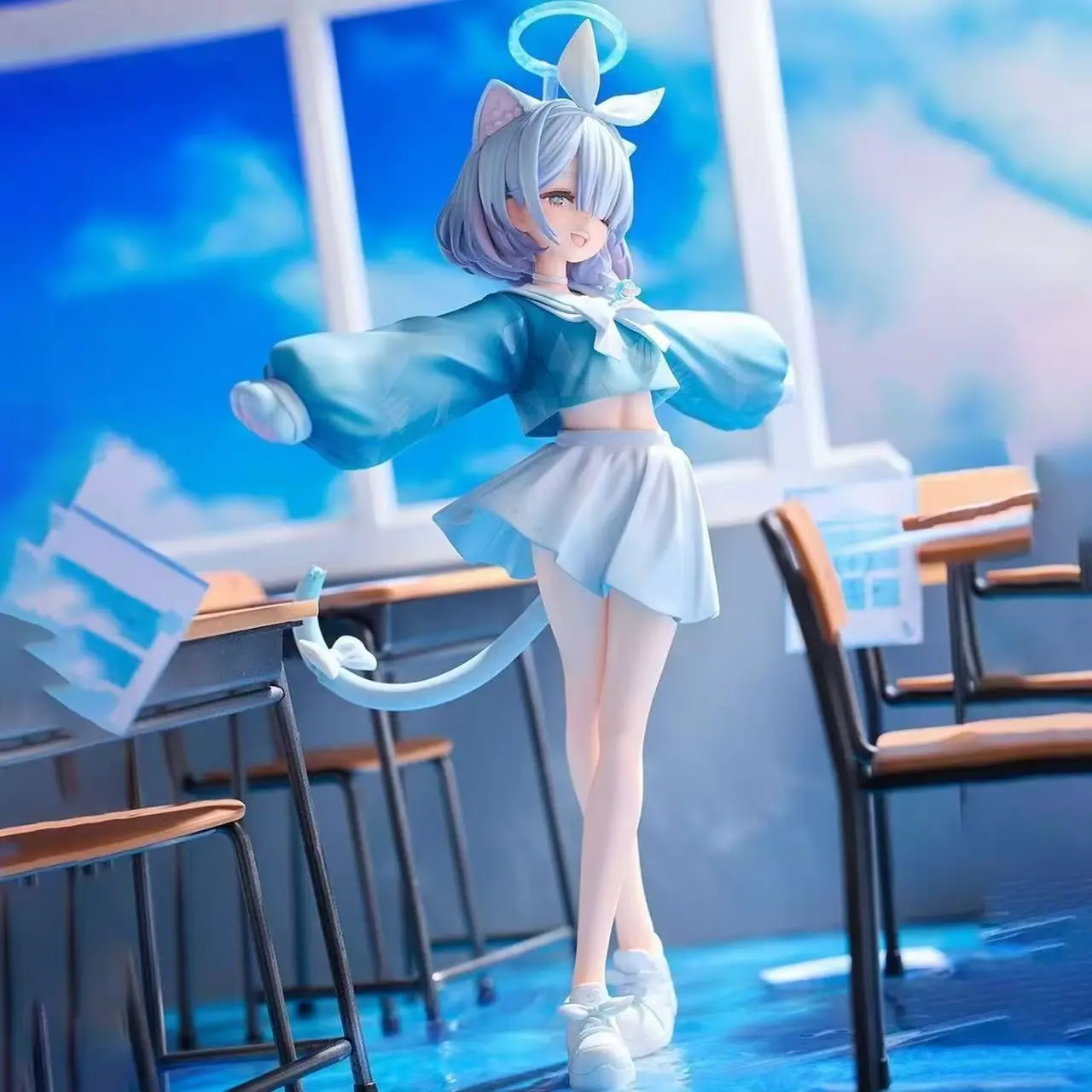 Blue Archive Blue Enchantress Cat Arona Anime Figure Pvc 23Cm Cute Model Computer Case Ornament Desktop Decor For Anime Lovers