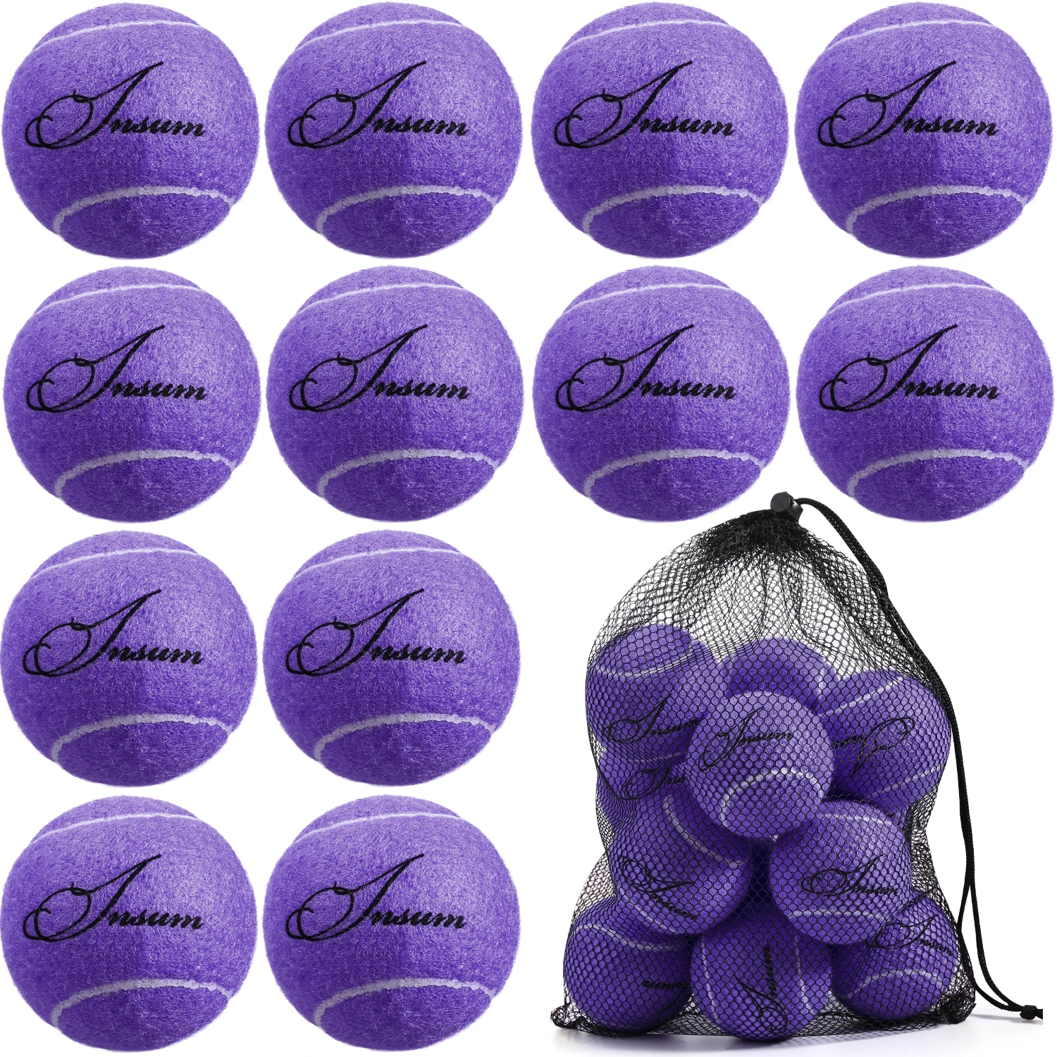 AMA Tennisballen, 6/12/20 stuks geavanceerde trainingsballen voor beginners, hondentraining tennisballen met mesh tas voor gemakkelijk transport