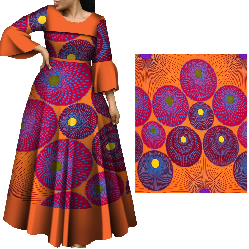 

African Fabric By The Yard African Real Wax Print Cotton Material for Sewing Dress Handworking Cloth 24FS1094