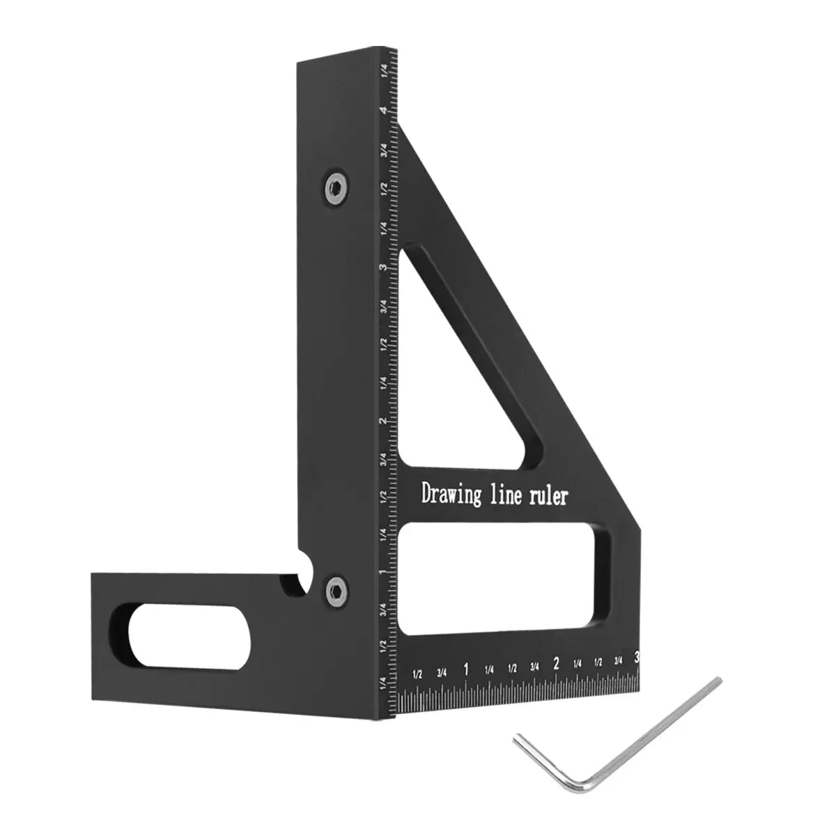 Zimmermannswinkel - Holzbearbeitungs-Winkelmesser Aluminium/Kunststoff-Lineal 3D-Mehrwinkel 45/90-Grad-Messlineal