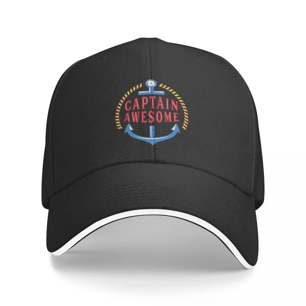 Captain Awesome Nautical Anchor Boat Camping Baseball Caps For Womens Personalized Male Beach  Hat Hip Hop Trucker Cap