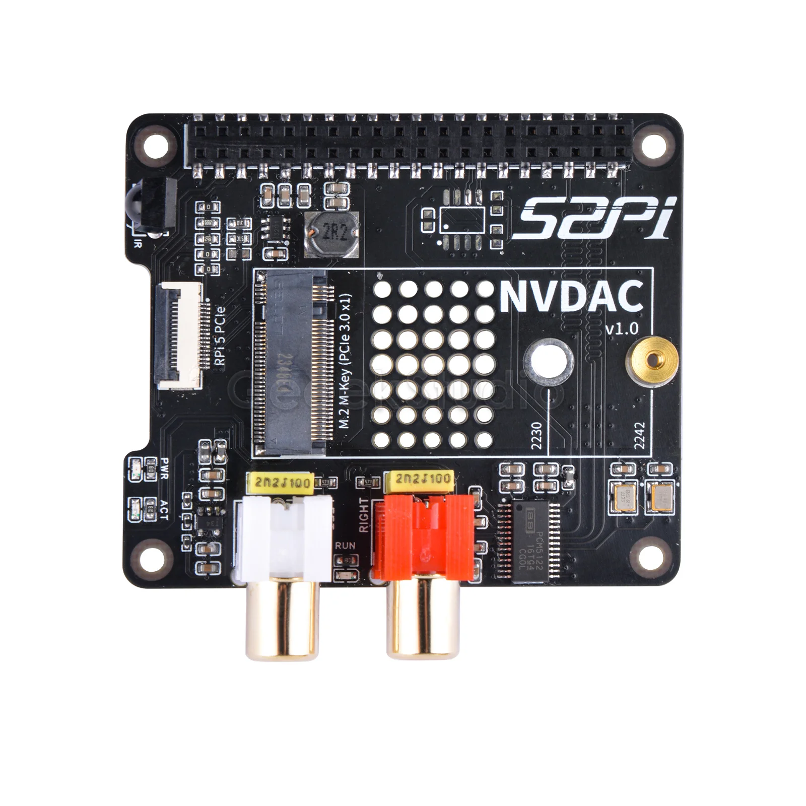 Czapka NVDAC karta rozszerzenia do Raspberry Pi 5 DAC Standard i PCIe do NVMe SSD