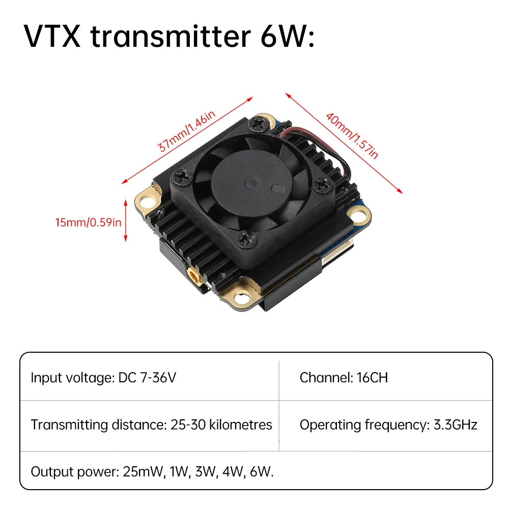 3.3 جيجا هرتز 4 واط 6 واط VTX/VRX جهاز إرسال الفيديو 16CH استقبال عدة محاكاة وحدة نقل الصور ل FPV RC سباق الطائرة بدون طيار