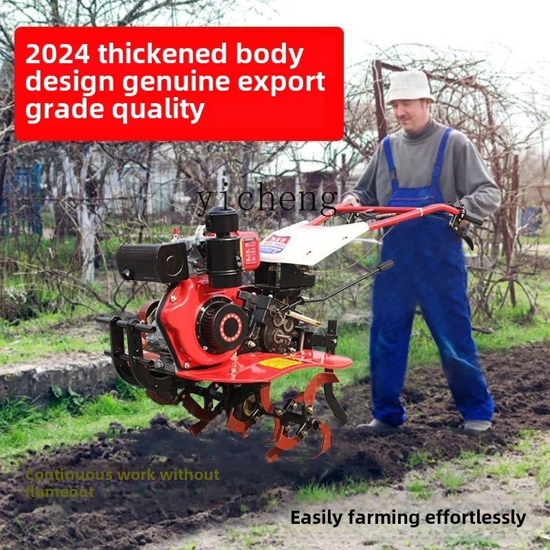 ZF small micro tiller new type of plowing machine orchard diesel agricultural soil plowing