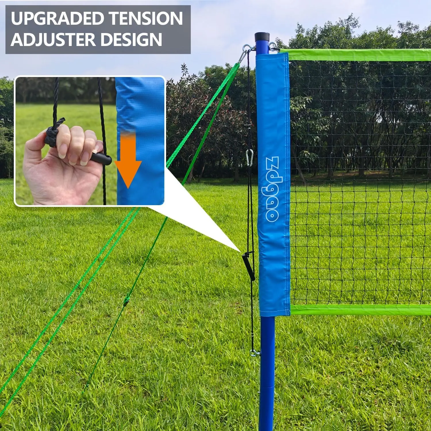 Portable Badminton Set with Adjustable Net, 4 Rackets, Shuttlecocks & Carry Bag for Backyard Family Games