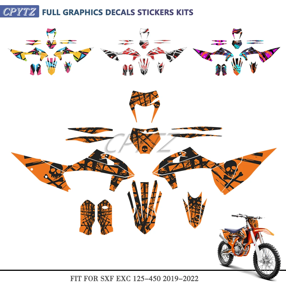 Fit for SX SXF 2019-2022 EXC EXC-F 2020 2021 2022 2023 125 200 250 300 350 450 500 Motorcycle Background Graphics Decals Sticker
