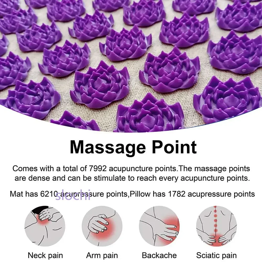 Acupuncture Massage Shakti Mat Yoga Acupressure Mat Fitness Neck and Back Massager Pillow Massage Needle Pad Louts Yoga Mats