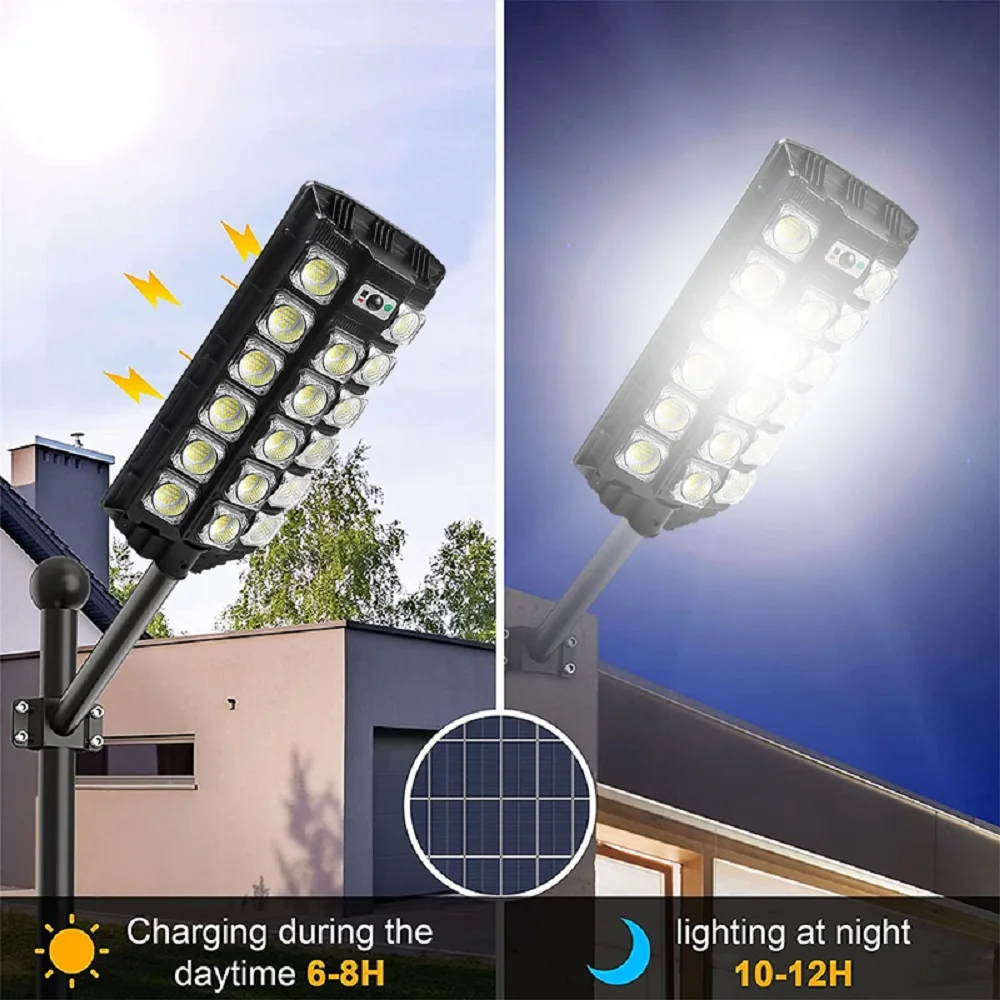 600000 Lumens Solar Led Light Outdoor Lighting 990 LED Garden Lights Big Solar Panel Lamps Waterproof Motion Sensor Street Light