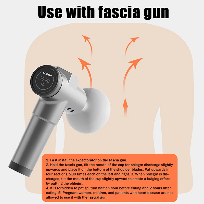 근막 이완 클래퍼 실리콘 컵 파시아 건 호환 가래 흡입기 효율적인 근육 및 심부 조직 이완 도구