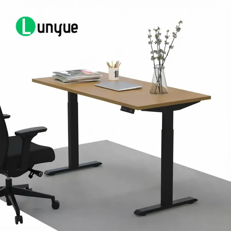Modern Electric Height Adjustable Desk Frame Metal Standing Computer Study Table Base For Home Office Ergonomic Workstation
