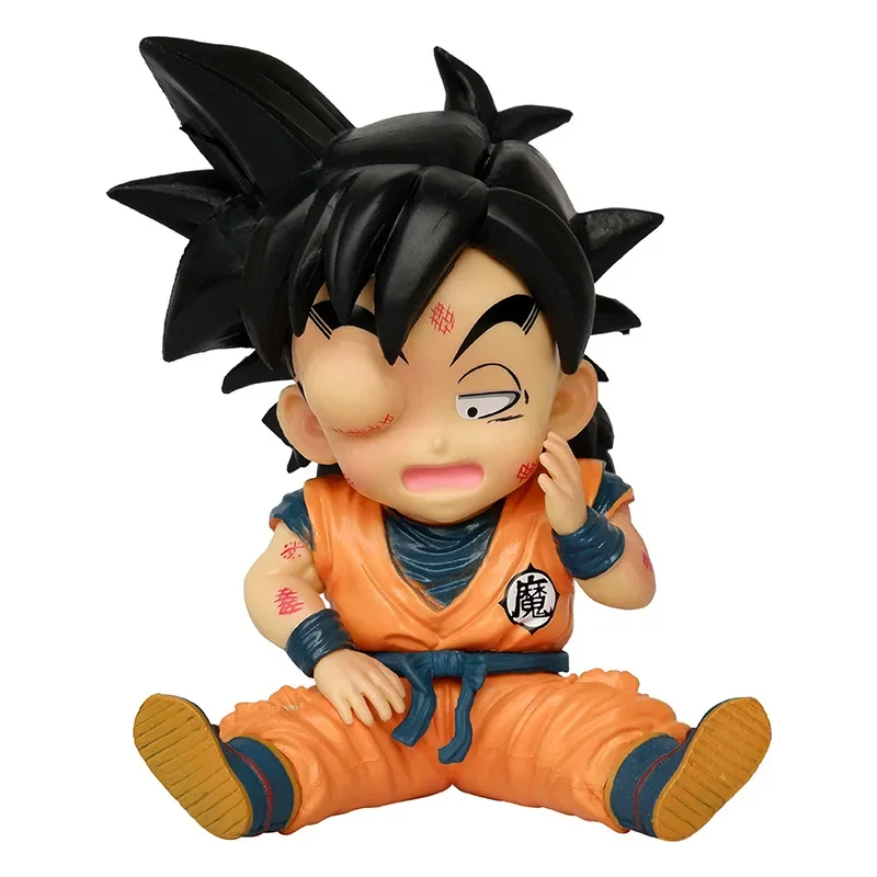 11CM Dragon Ball Z Series Animation PVC Model Hand Q Version Seated Swollen Eye One-eyed Little Gohan Statue Model Toys Gifts