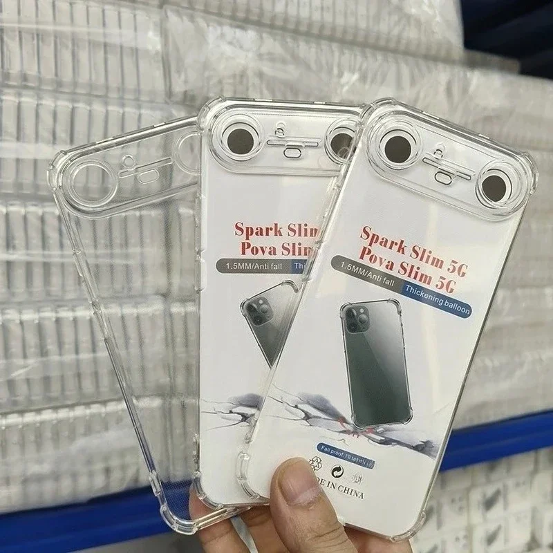 

Чехол против падения для Tecno Spark Slim PovaSlim KM9 TecnoPovaSlim, мягкий оригинальный противоударный чехол из ТПУ для Tecno Pova Slim 5G