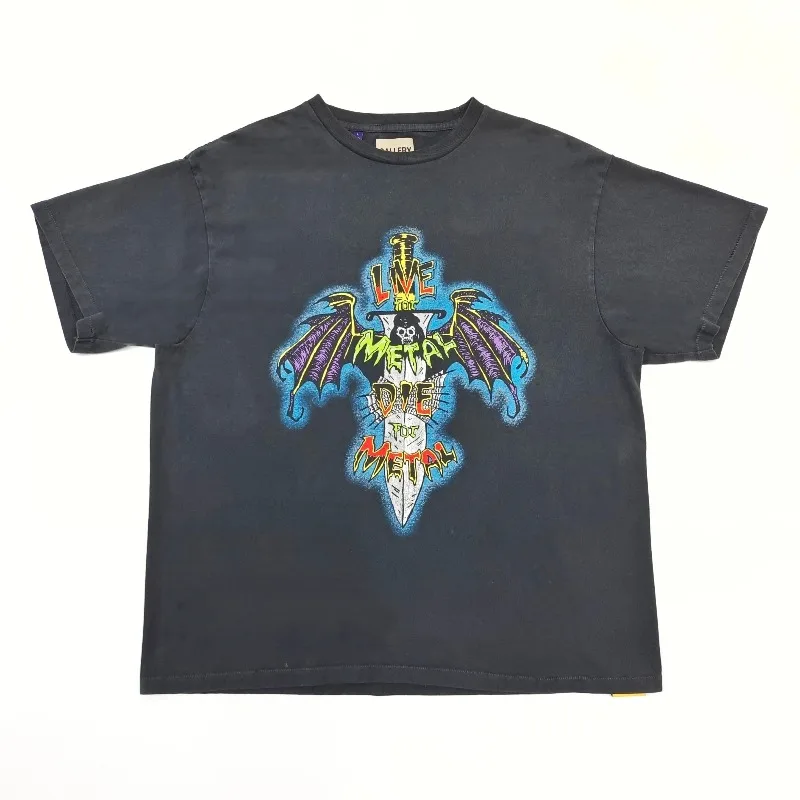 Gallery Dept Cross Letter Print Short Sleeve High Street Wash Old T-Shirt