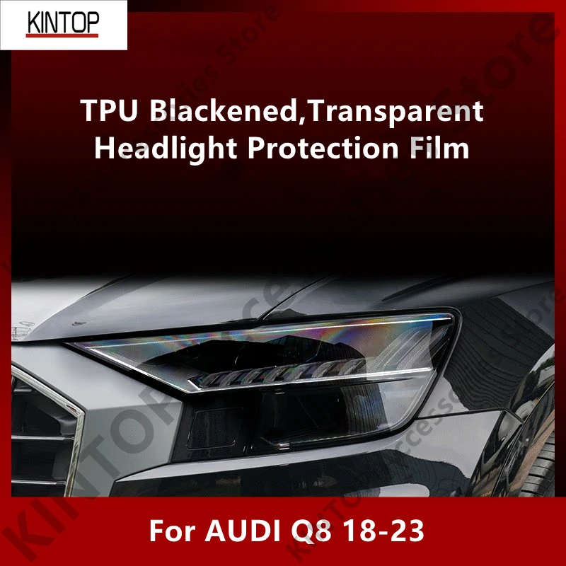 For AUDI Q8 18-23 TPU Transparent Headlight Protective Film, Headlight Protection, Film Modification