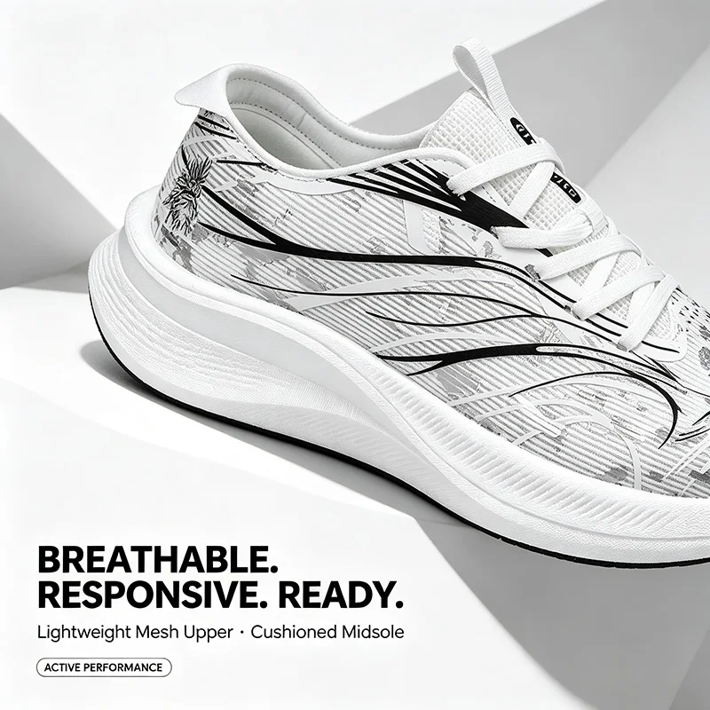 Breathable Mesh Athletic Running Sneakers Cushion Support Sport Shoes Non-Slip Lightweight Trainers for Men Women Workout Travel