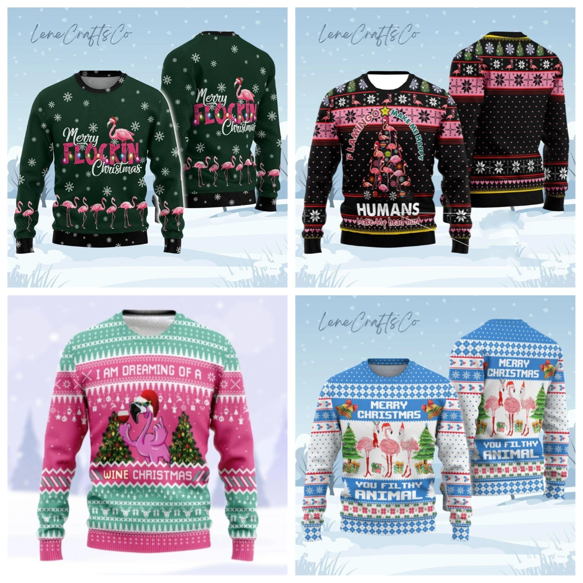 في عام 2025، تتميز سلسلة الحيوانات الجديدة المطبوعة ثلاثية الأبعاد سترات قبيحة منقوشة لعيد الميلاد اللطيفة وملابس رياضية شتوية غير رسمية للشارع